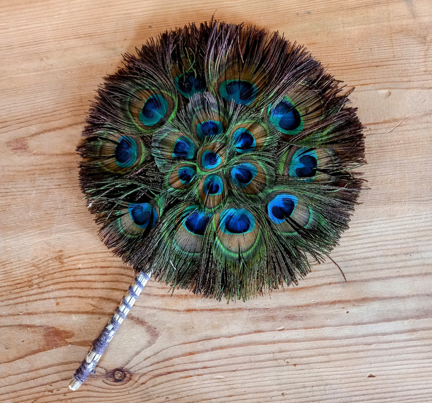 Antique Art Deco Fan: Peacock Feather Fan/Antique Fan/Vintage Fan/Feather Fan
