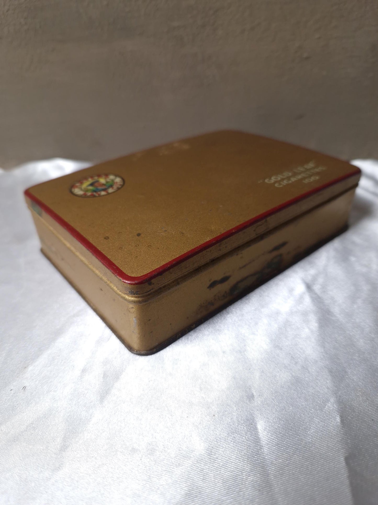 Vintage 'Gold Leaf' Cigarette Tin/Tobacco/Cigar Tin/Trinket Box/Bar Decor/Groomsmen Cigarette Tin/Player's Navy Cut