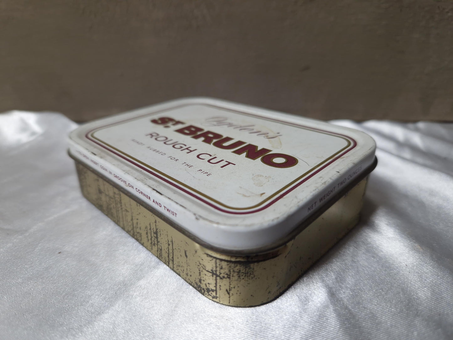 Vintage Ogden's Bruno Rough Cut Cigarette Tin/Tobacco/Cigar Tin/Trinket Box/Bar Decor/Groomsmen Cigarette Case/Vintage Tin