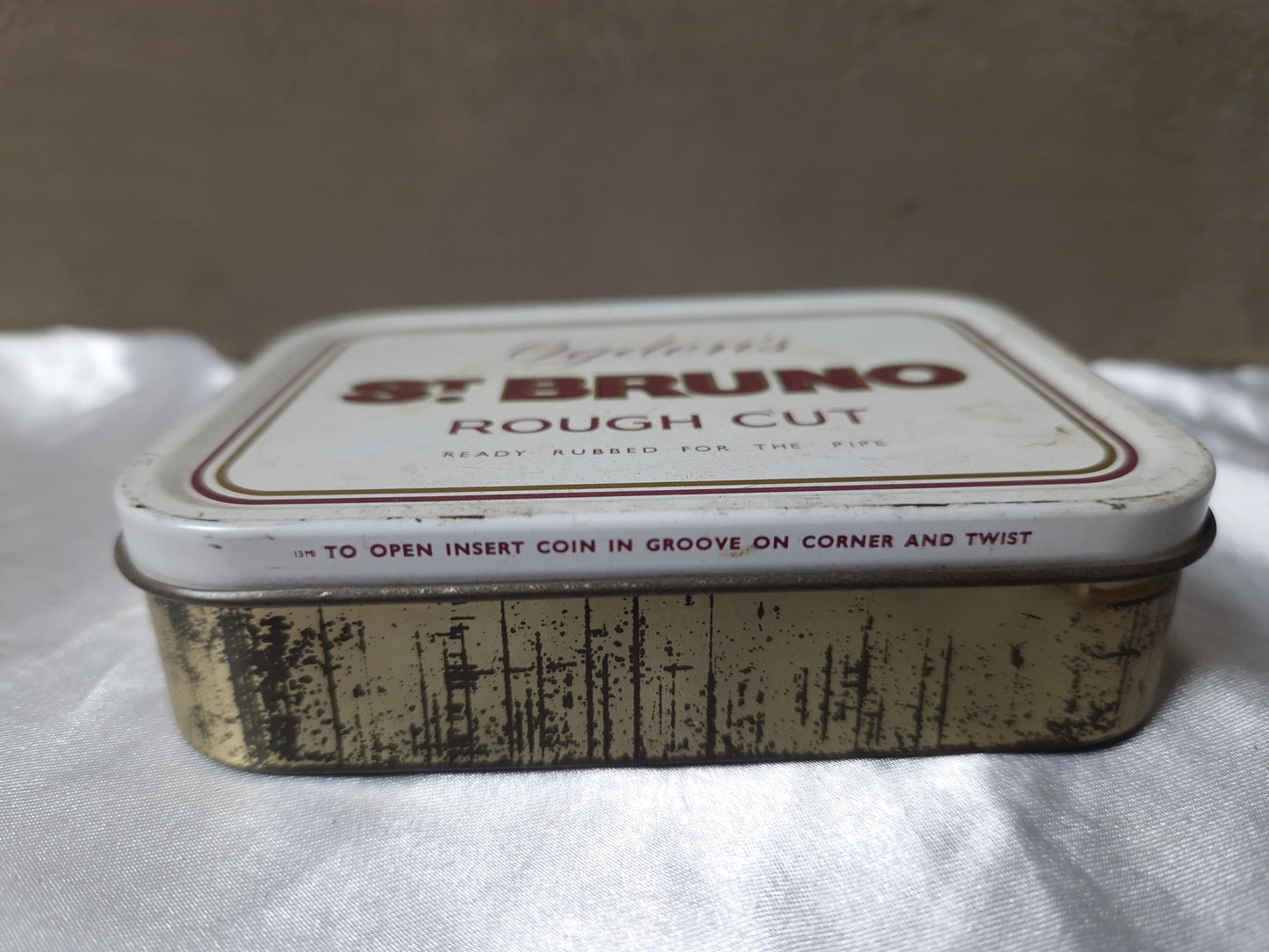 Vintage Ogden's Bruno Rough Cut Cigarette Tin/Tobacco/Cigar Tin/Trinket Box/Bar Decor/Groomsmen Cigarette Case/Vintage Tin