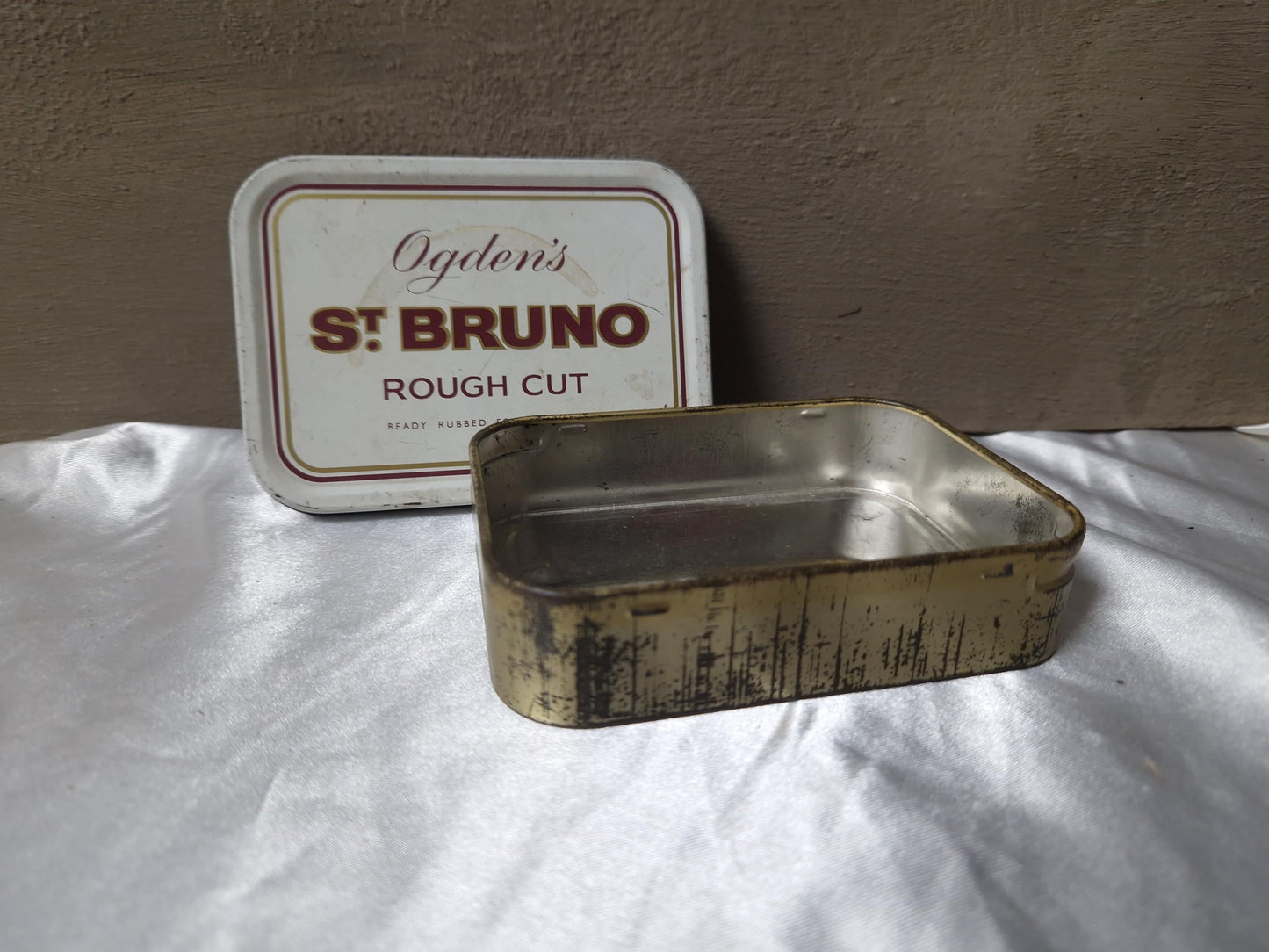 Vintage Ogden's Bruno Rough Cut Cigarette Tin/Tobacco/Cigar Tin/Trinket Box/Bar Decor/Groomsmen Cigarette Case/Vintage Tin