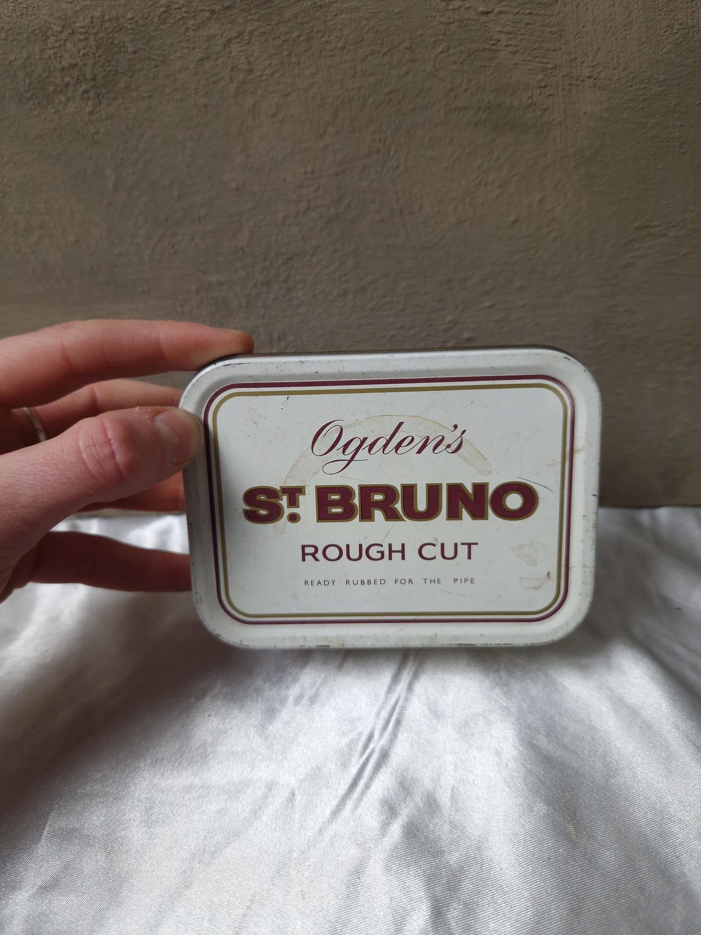 Vintage Ogden's Bruno Rough Cut Cigarette Tin/Tobacco/Cigar Tin/Trinket Box/Bar Decor/Groomsmen Cigarette Case/Vintage Tin
